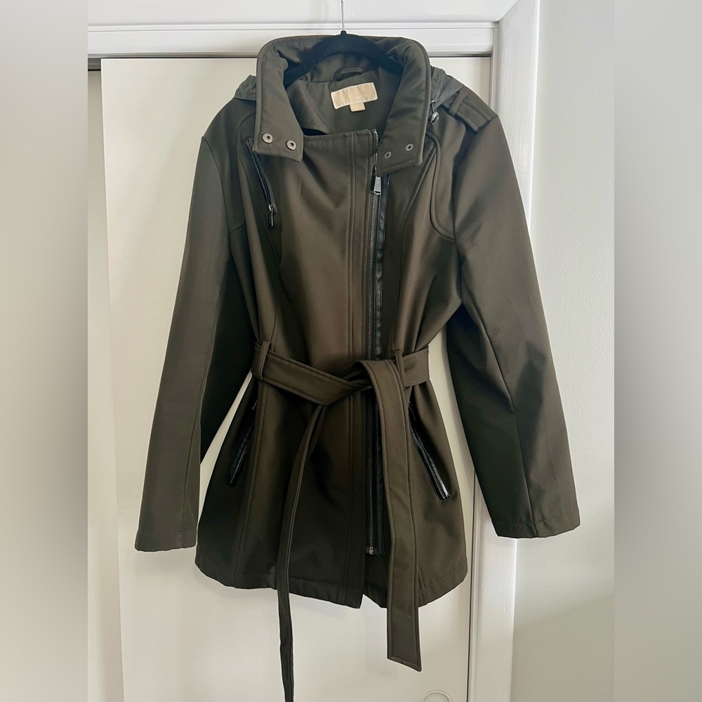 Michael Kors Women's Olive Green Belted Jacket